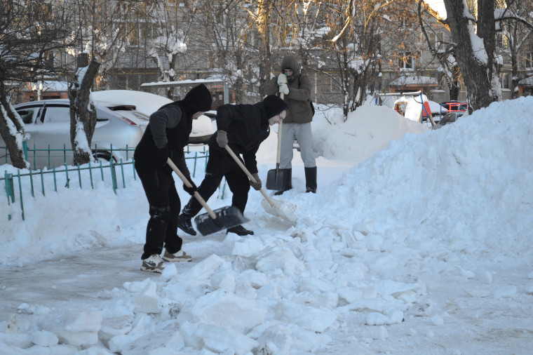 Городские власти контролируют очистку дворов от снега.
